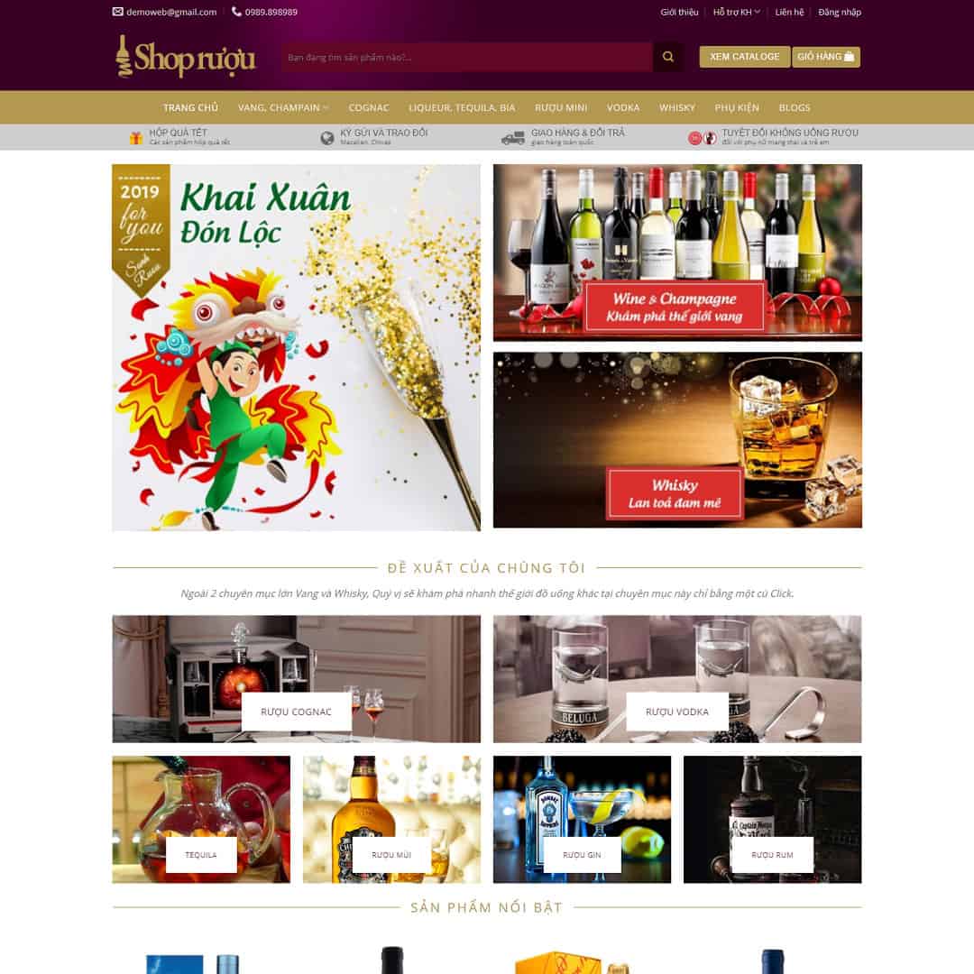 Theme WordPress cửa hàng bán rượu