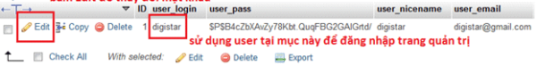 Cach Lay Lai Mat Khau WordPress Trong Phpmyadmin3