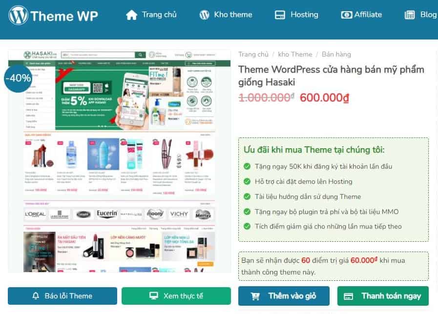 ưu đãi Khi Mua Theme giá rẻ Tại themewp