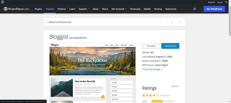 bloggist theme