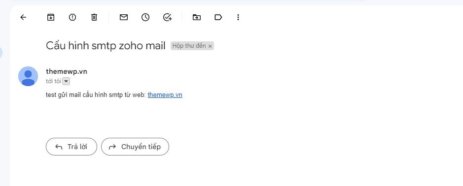Kiểm tra gửi mail thành công