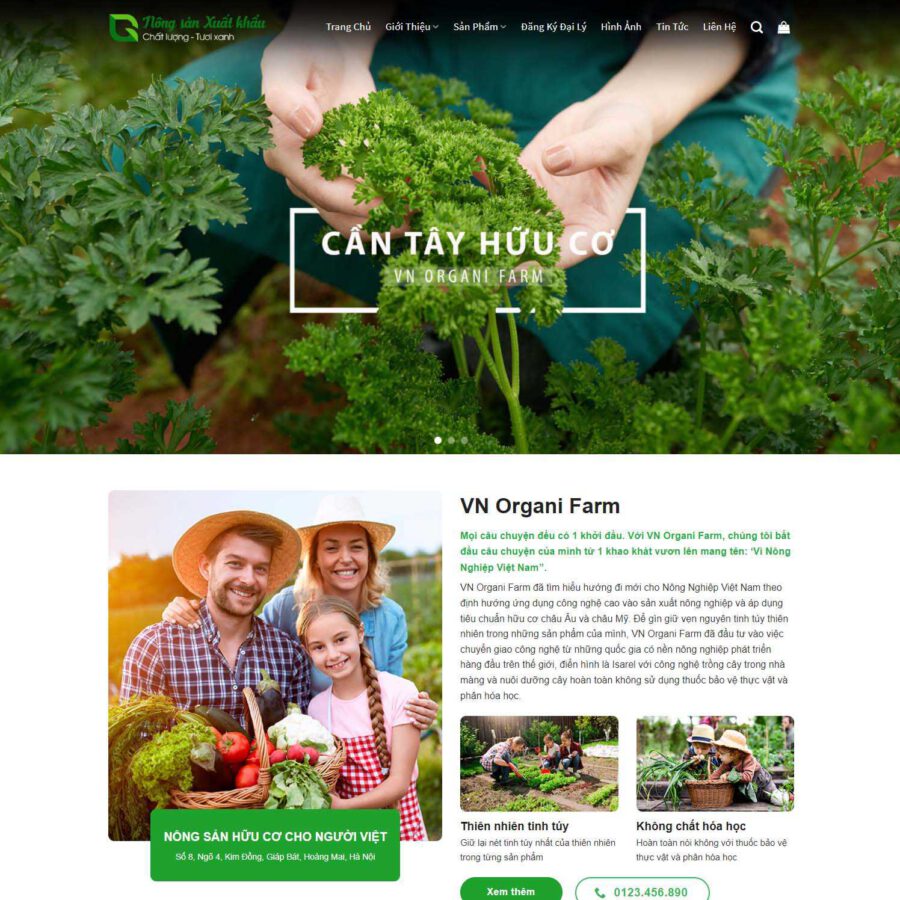 Theme WordPress nông sản 02