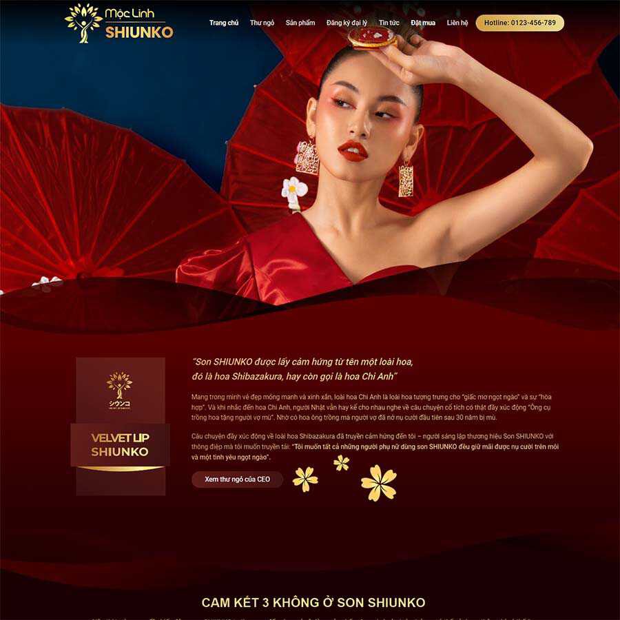 Theme WordPress bán son môi