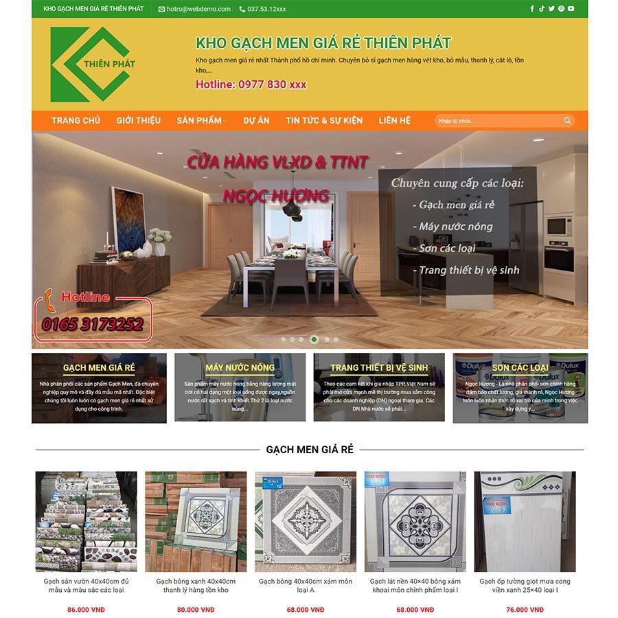 Theme WordPress bán kho gạch men