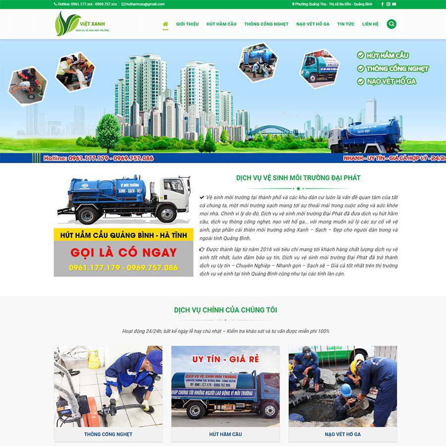 Theme WordPress hút hầm cầu