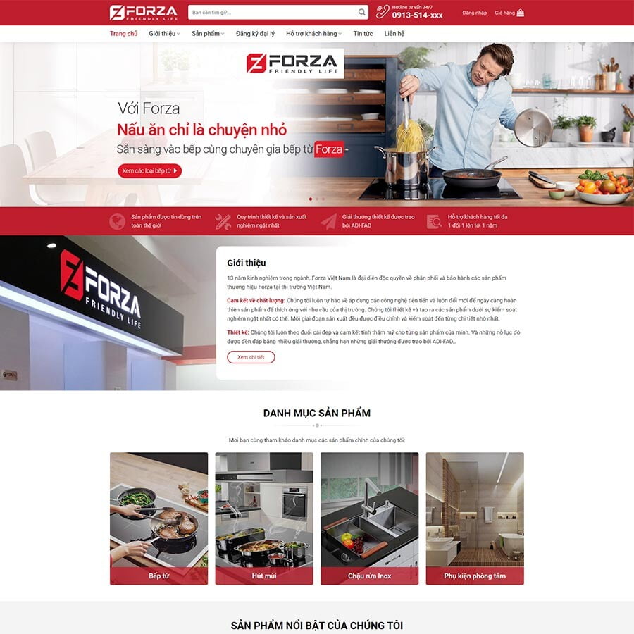 Theme WordPress bán bếp từ, bếp hồng ngoại 02