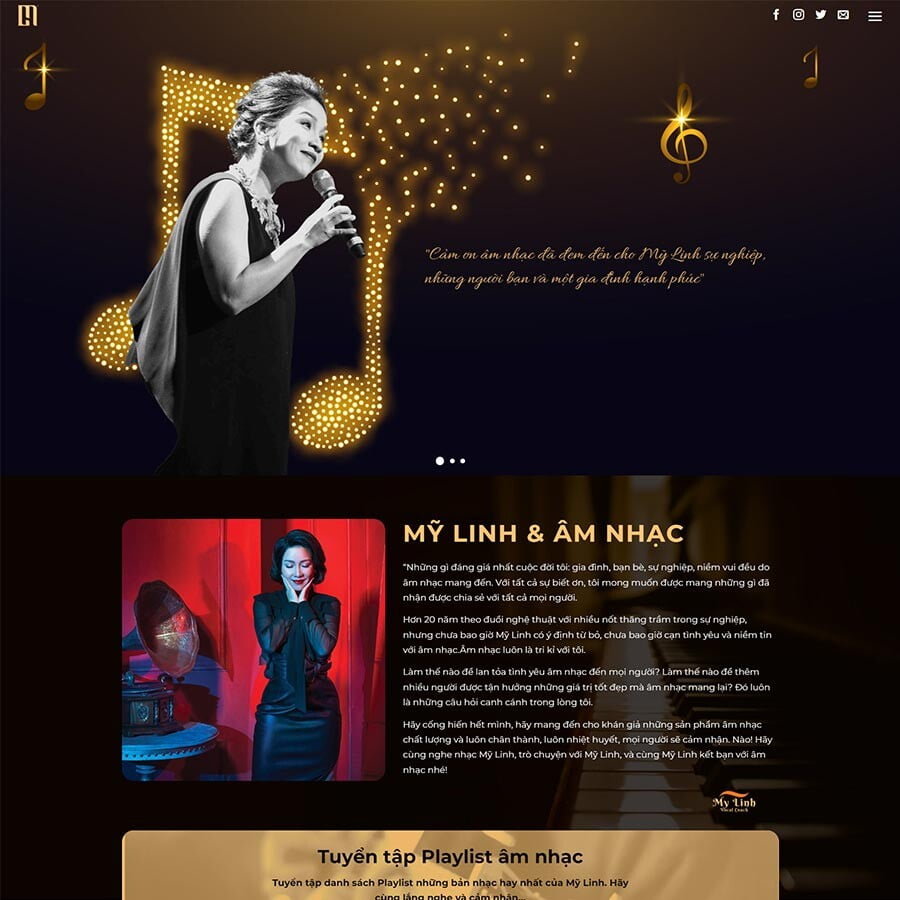 Theme WordPress giới thiệu ca sĩ