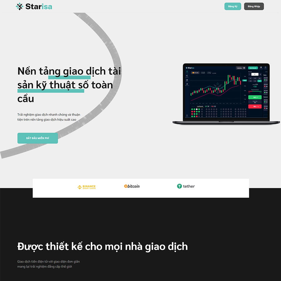 Theme WordPress giới thiệu sàn giao dịch BO 02