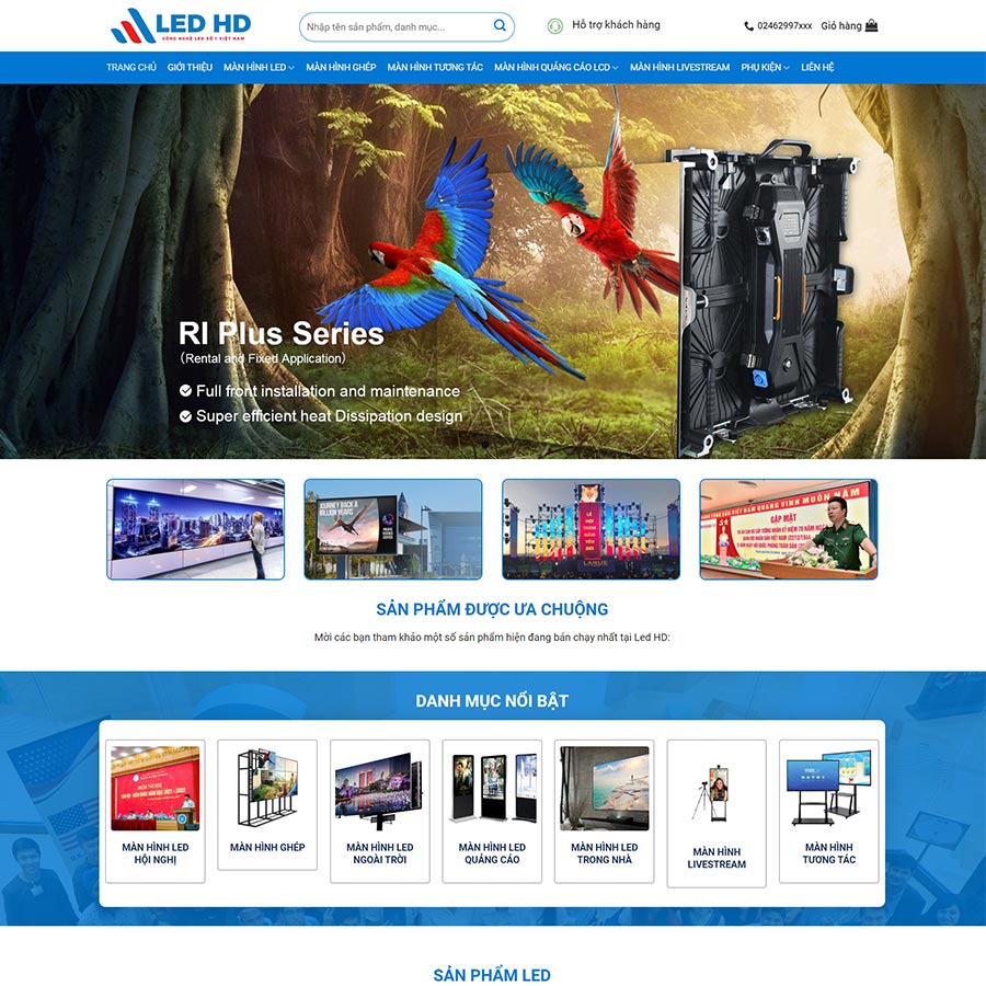 Theme WordPress bán và thi công màn hình led
